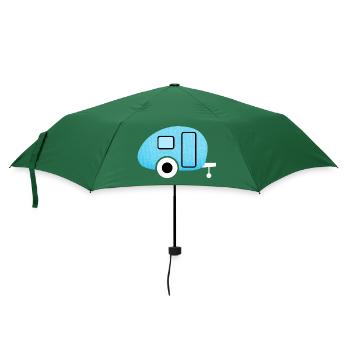 Caravan Wohnwagen Canvas Leinen Camping Camper - Regenschirm (klein) - Flaschengrün - Vorne