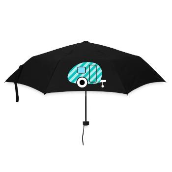 Caravane Caravane Strip Camping Camper Retro - Parapluie standard - noir - Devant