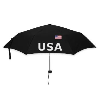 TEAM USA amerikanische Flagge Fahne über Schrift - Regenschirm (klein) - Schwarz - Vorne