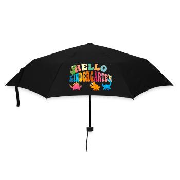 Niedliche Dinosaurier für Hallo Kindergarten Zurück zu - Regenschirm (klein) - Schwarz - Vorne
