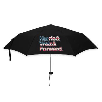 Kamala Harris & Tim Walz 2024 Support Shirt - Regenschirm (klein) - Schwarz - Vorne