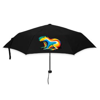 Melting Rainbow Capybara - Umbrella (small) - black - Front