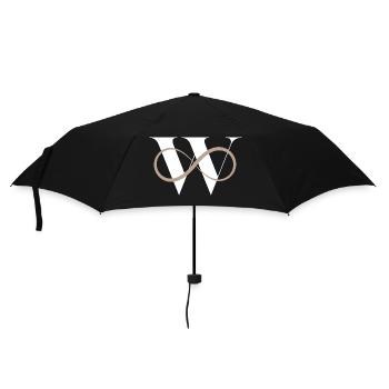 Unendlich w Buchstabe - Regenschirm (klein) - Schwarz - Vorne