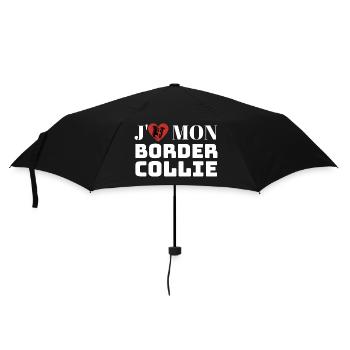 J aime mon border collie chien mignon - Parapluie standard - noir - Devant