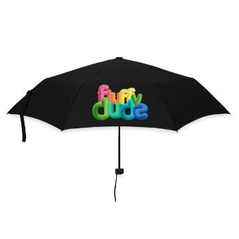 Fluffy Dude – Colorful 3D Typography with Plush C - Umbrella (small) - black - Front
