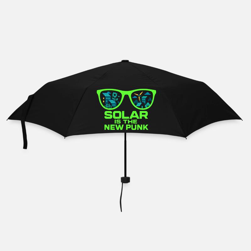 Solar Is the New Punk - Regenschirm (klein) - Schwarz