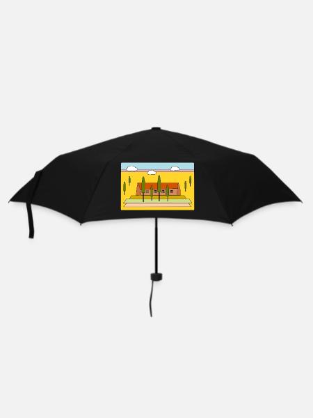 Landscape with cypress trees - Umbrella (small) - black