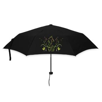Blumen - Regenschirm (klein) - Schwarz - Vorne