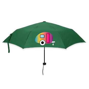 Caravan Wohnwagen Farbverlauf Camping Camper Fan - Regenschirm (klein) - Flaschengrün - Vorne