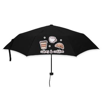Bäckerei und Café Illustration - Regenschirm (klein) - Schwarz - Vorne