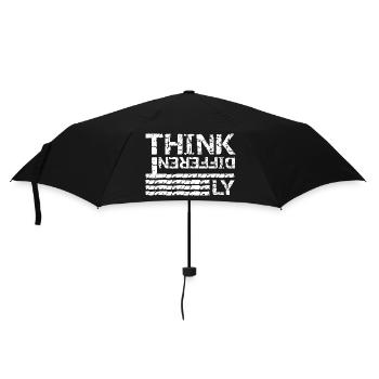 Penser différemment – Conception de typographie grunge - Parapluie standard - noir - Devant