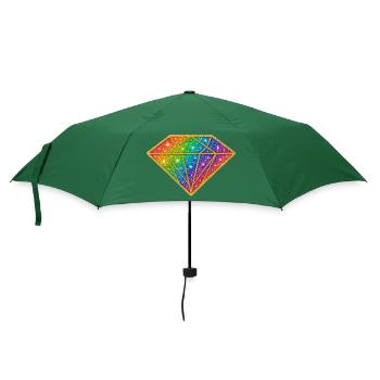 Rainbow Diamond Glitter - Umbrella (small) - bottlegreen - Front