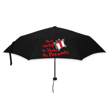 Most Likely to Shake the Presents Christmas Fun - Umbrella (small) - black - Front