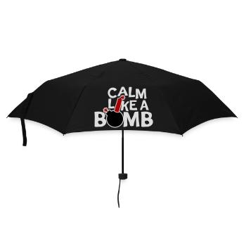 Calm Like Bomb Paradox Irony Humor Explosive Joke - Umbrella (small) - black - Front
