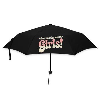 Frauen Power Who Runs The World Girls Power Girl - Regenschirm (klein) - Schwarz - Vorne