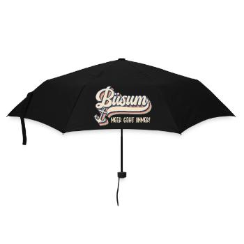 Nordsee Urlaub MEER GEHT IMMER Lustiges - Regenschirm (klein) - Schwarz - Vorne