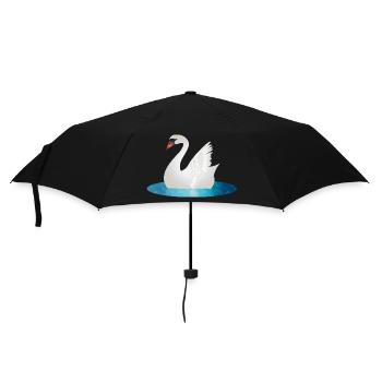 Cygne scintillant aux ailes levées - Parapluie standard - noir - Devant
