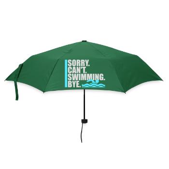 Sorry Can't Swimming Bye Schwimmer Ausrede Humor - Regenschirm (klein) - Flaschengrün - Vorne