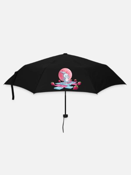 Sautant sur la lune rose - Parapluie standard - noir
