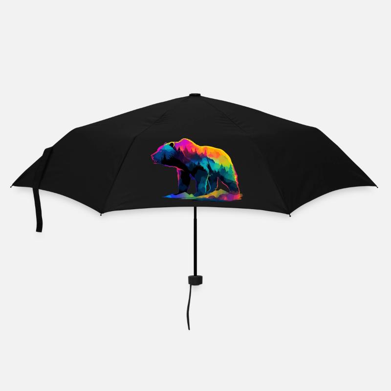 Bär in den Bergen - Regenschirm (klein) - Schwarz
