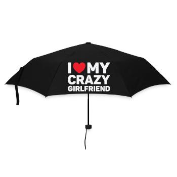 Ich liebe das Valentinstagsgeschenk meiner verrückten Freundin - Regenschirm (klein) - Schwarz - Vorne