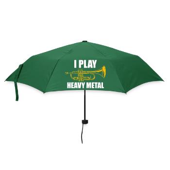 I play heavy metal Trompete Trompetenspieler - Regenschirm (klein) - Flaschengrün - Vorne