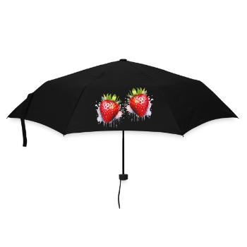 Fraises aquarellées - Parapluie standard - noir - Devant