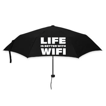 LIFE IS BETTER WITH WIFI - Umbrella (small) - black - Front