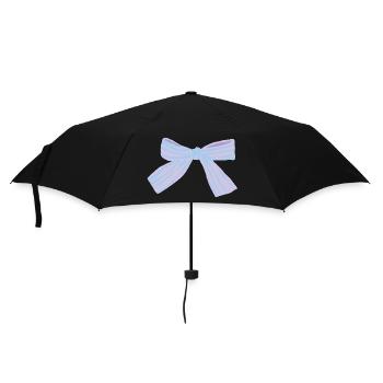 Pastel Bow Blue-Purple - Umbrella (small) - black - Front