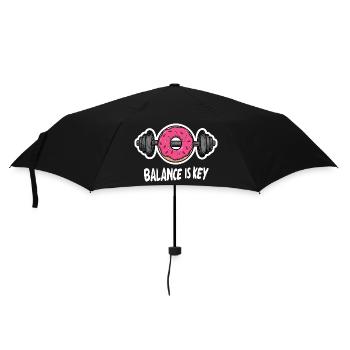 Funny Dumbbell Donut Desig Gym Men Cheat Day - Umbrella (small) - black - Front