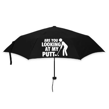 Schaust du mir meinen Putt-Golf-Humor an - Regenschirm (klein) - Schwarz - Vorne