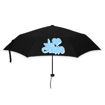 I_love_Cycling_babyblau - Regenschirm (klein) - Schwarz - Vorne