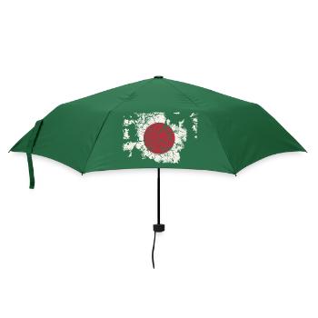 Japan Flagge - Vintage - Regenschirm (klein) - Flaschengrün - Vorne