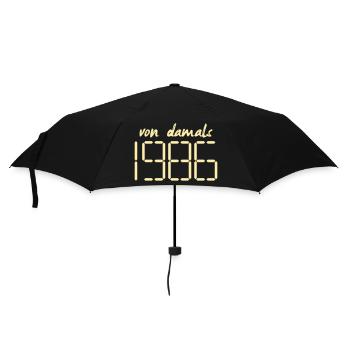 40. Geburtstag 1986 Damals - Regenschirm (klein) - Schwarz - Vorne