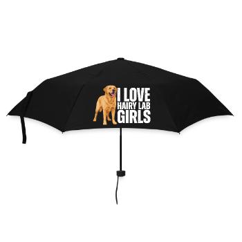 Ich liebe behaarte Labrador-Mädchen Labrador Retriever - Regenschirm (klein) - Schwarz - Vorne