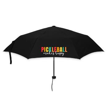 Pickleball rend heureux Chemise Pickle Ball drôle - Parapluie standard - noir - Devant