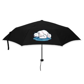 Toter Eisbär auf einer Eisscholle Rip Klimawandel - Regenschirm (klein) - Schwarz - Vorne