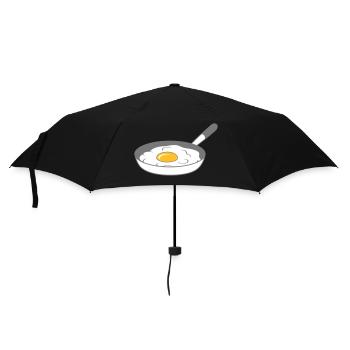frying pan fried egg cooking roast eat egg yolk - Umbrella (small) - black - Front