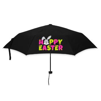 Happy Easter Easter Flowers Rabbit Hoppy Easter - Umbrella (small) - black - Front