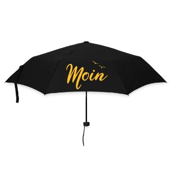 Moin - Spruch Design Geschenk - Regenschirm (klein) - Schwarz - Vorne