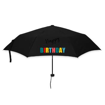 Birthday. HAPPY BIRTHDAY. Happy birthday. - Umbrella (small) - black - Front
