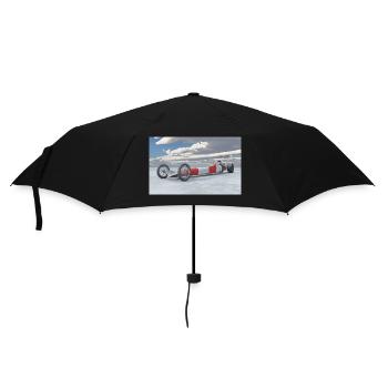 Dragster Fahrzeug - Regenschirm (klein) - Schwarz - Vorne