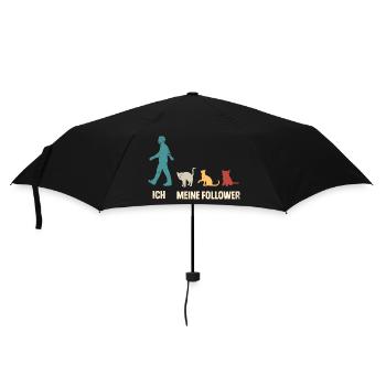 Katzen Katze Ich Und Meine Follower - Regenschirm (klein) - Schwarz - Vorne