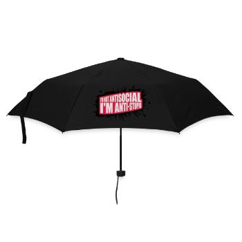 not antisocial anti stupid - Regenschirm (klein) - Schwarz - Vorne