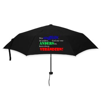 Wer auffällt ist anders! - Regenschirm (klein) - Schwarz - Vorne
