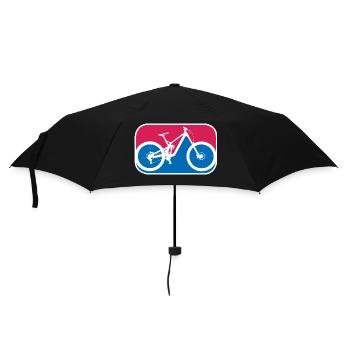 Mountainbike Downhill Fahrrad mtb logo Geschenk - Regenschirm (klein) - Schwarz - Vorne