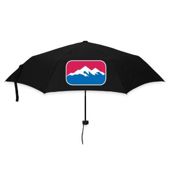 Berge Wandern Logo Schnee Alpen lustiges Geschenk - Regenschirm (klein) - Schwarz - Vorne