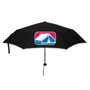 Zelt Outdoor Camping Berge Logo lustiges Geschenk - Regenschirm (klein) - Schwarz - Vorne
