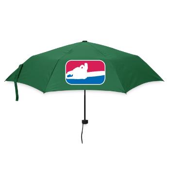 Kettensäge Gärtner Förster Horror lustige Geschenk - Regenschirm (klein) - Flaschengrün - Vorne
