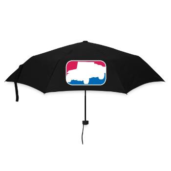 Geländewagen SUV Auto offroad lustiges Geschenk - Regenschirm (klein) - Schwarz - Vorne